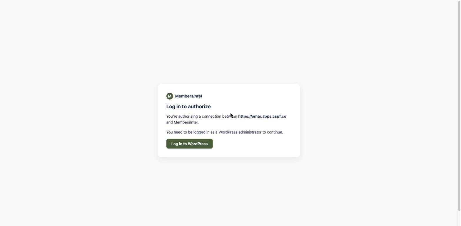 The WordPress log-in-to-authorize screen